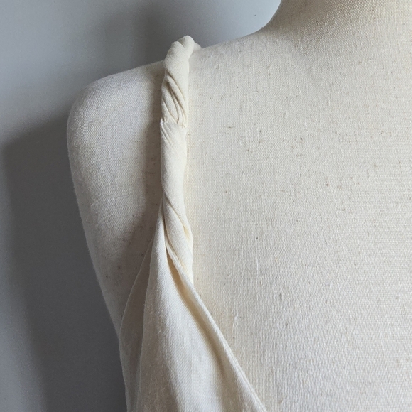 Zara, New Ivory Linen Blend Twist Strap Strappy Open Back Maxi Dress Size XXL - Picture 5 of 13